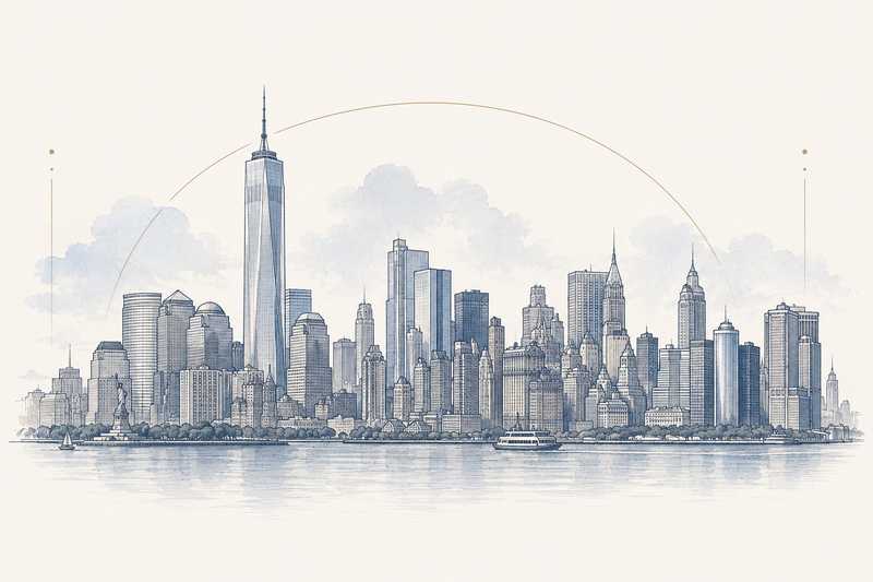 New York City skyline illustration