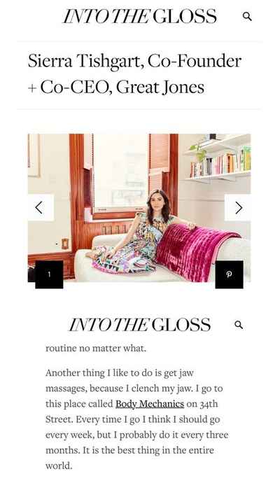 Into the gloss massage mention