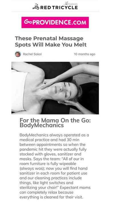 Red Tricycle - prenatal massage