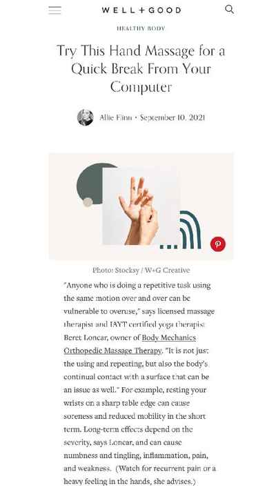 Hand Massage Article