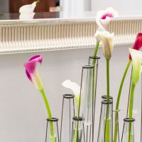 flowers in a vase in the lobby