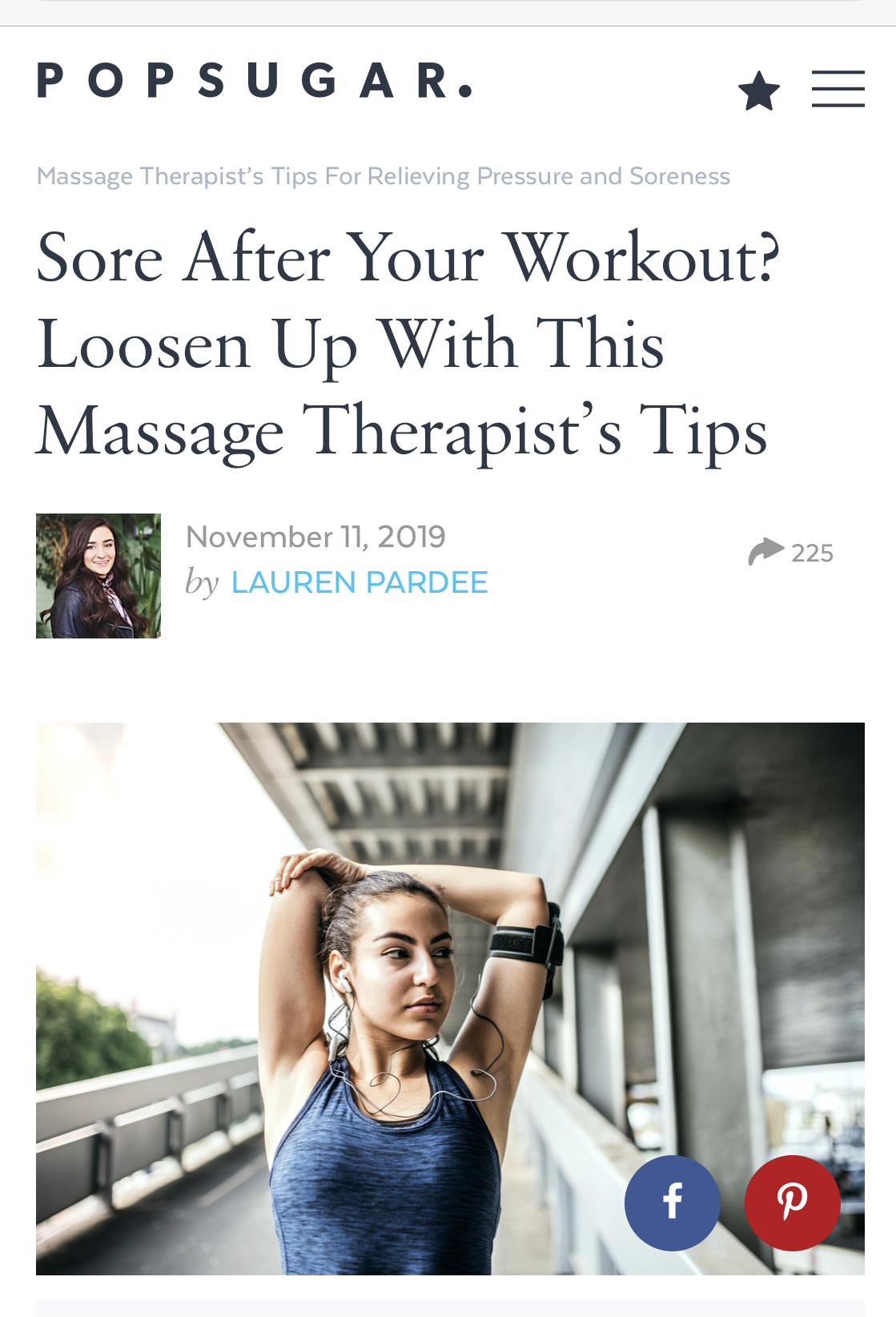 Massage therapy tips for being sore after a work out