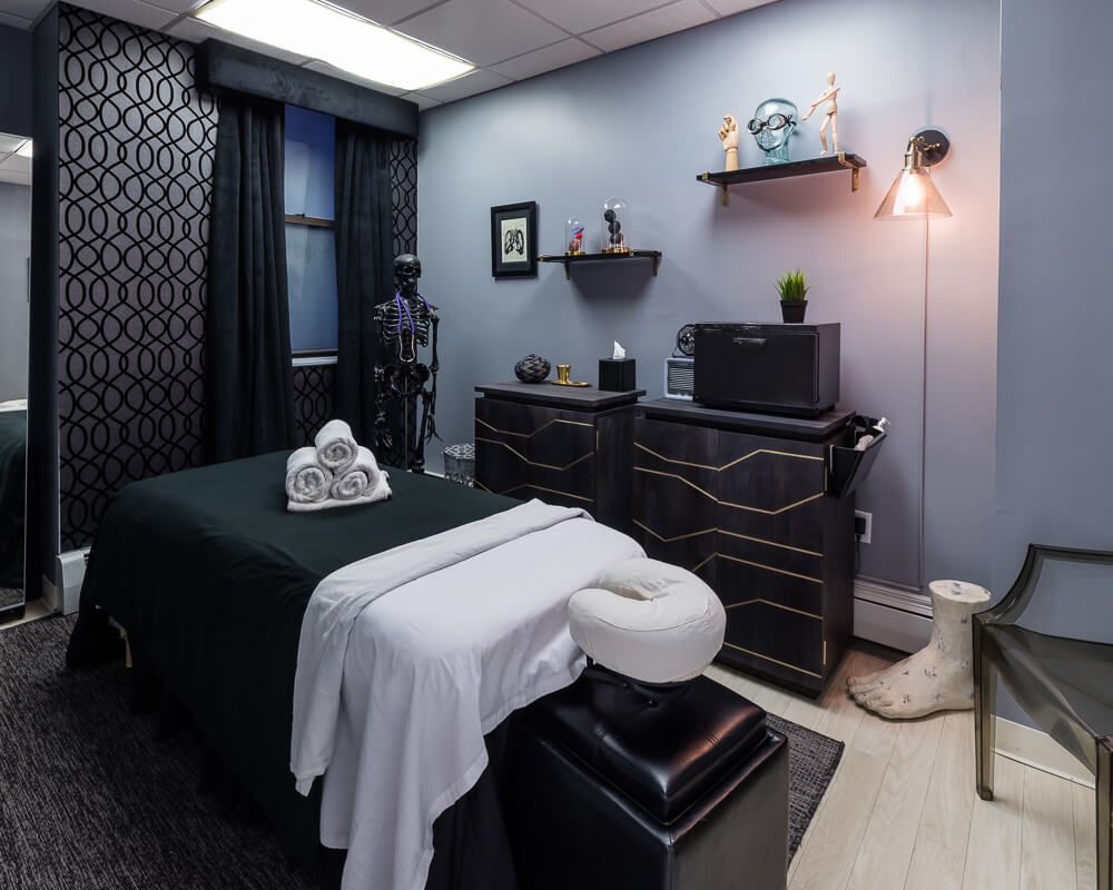 image of a massage therapy room at our 34th street location